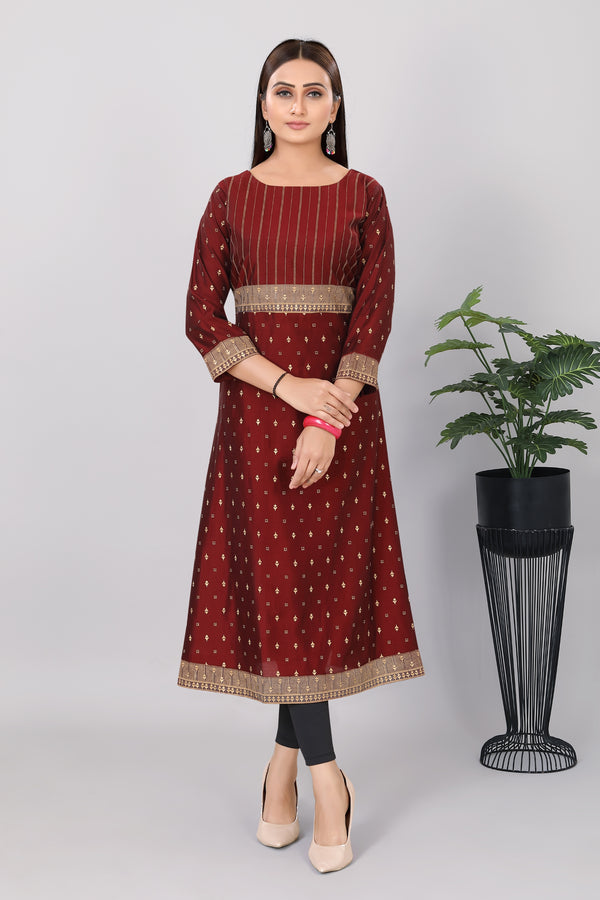 Womens Ethnic Soft Silk Anarkali Kurtis - 3713