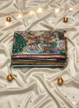 Soft Chanderi Digital Print Pink Color Saree (Copy)